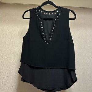 Crepe Blouse with Grommet